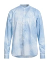 Tintoria Mattei 954 Man Shirt Sky Blue Size 16 Cotton In Blue