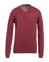 Lucques Man Sweater Garnet Size 40 Wool In Red