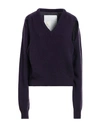 Ramael Woman Sweater Dark Purple Size L Recycled Cashmere, Recycled Wool