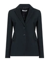 Caractere Caractère Woman Blazer Midnight Blue Size 12 Cotton, Polyester, Elastane