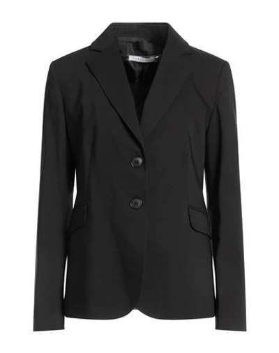 Caractere Caractère Woman Suit Jacket Black Size 12 Cotton, Polyester, Elastane