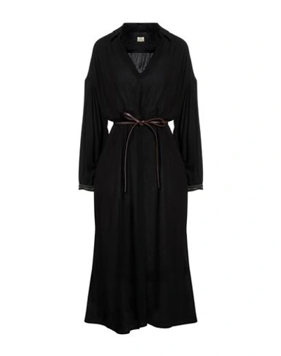 Momoní Woman Midi Dress Black Size 4 Viscose, Virgin Wool