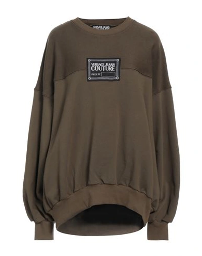 Versace Jeans Couture Woman Sweatshirt Military Green Size Xl Cotton