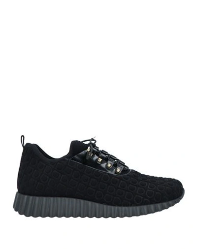 Ferragamo Woman Sneakers Black Size 5 Calfskin, Textile Fibers