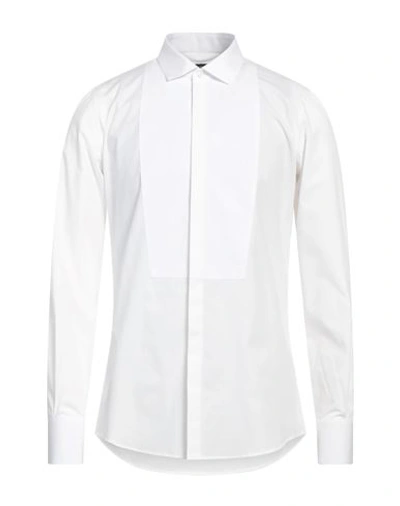 Dsquared2 Man Shirt White Size 40 Cotton, Elastane