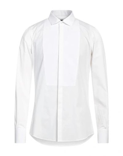 DSQUARED2 DSQUARED2 MAN SHIRT WHITE SIZE 44 COTTON, ELASTANE