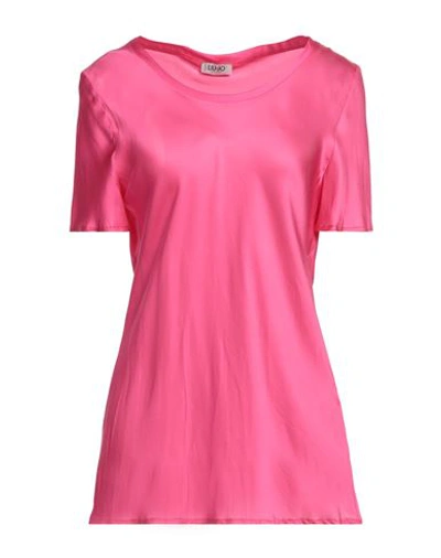 Liu •jo Woman Top Fuchsia Size 12 Viscose In Pink