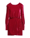 Hanami D'or Woman Mini Dress Fuchsia Size 6 Viscose, Silk In Pink