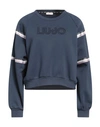 Liu •jo Woman Sweatshirt Navy Blue Size M Cotton, Polyester