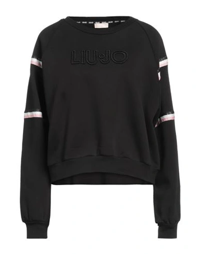 Liu •jo Woman Sweatshirt Black Size L Cotton, Polyester