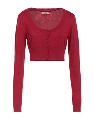 Fracomina Woman Cardigan Red Size Xl Viscose, Nylon
