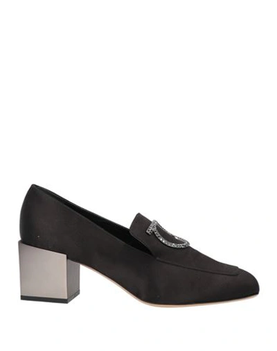 Ferragamo Woman Loafers Black Size 10.5 Textile Fibers