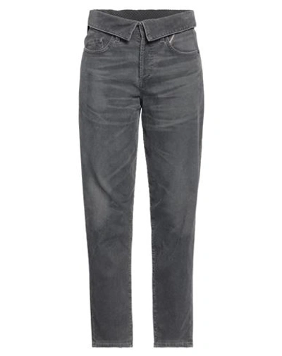 Jean Atelier Woman Pants Lead Size 29 Cotton, Polyester In Grey