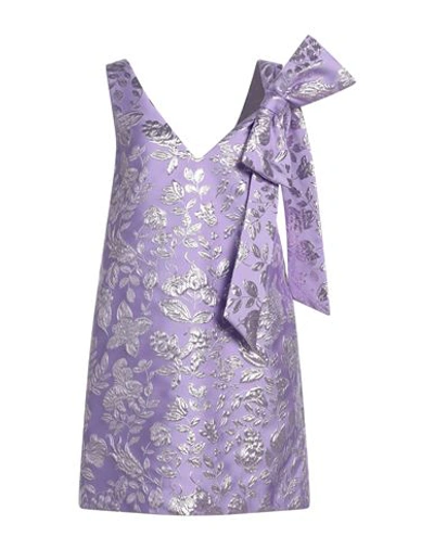 P.a.r.o.s.h P. A.r. O.s. H. Woman Mini Dress Mauve Size M Polyester, Polyamide, Metallic Fiber In Purple