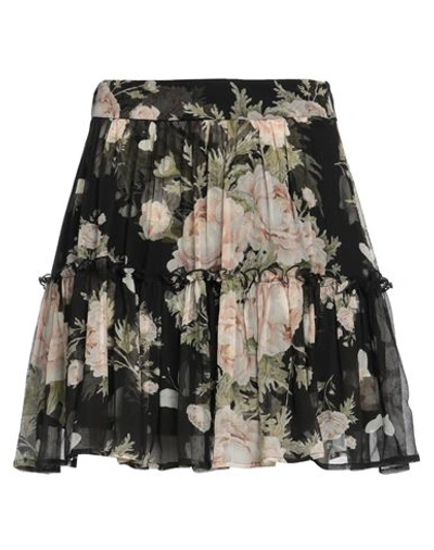 Alessia Zamattio Woman Mini Skirt Black Size 8 Silk