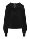 Alberta Ferretti Woman Sweater Black Size 4 Mohair Wool, Polyamide, Virgin Wool, Elastane In Black