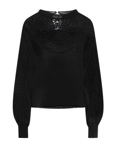 Alberta Ferretti Woman Sweater Black Size 4 Mohair Wool, Polyamide, Virgin Wool, Elastane