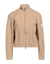 High Woman Jacket Sand Size 4 Nylon, Elastane In Beige