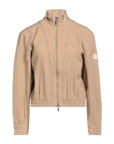 High Woman Jacket Sand Size 4 Nylon, Elastane In Beige