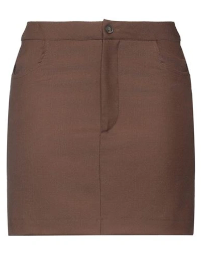 Loulou Studio Hornby Wool-blend Twill Mini Skirt In Chocolate