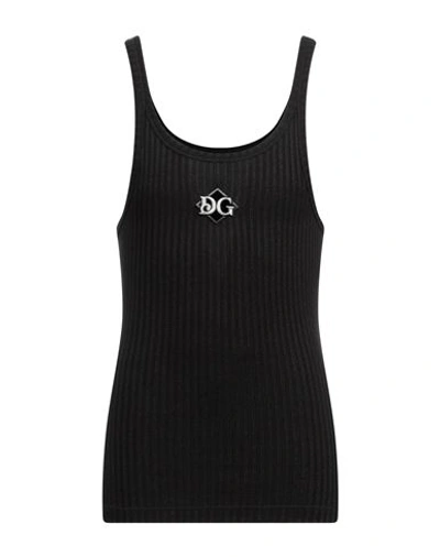 Dolce & Gabbana Man Tank Top Black Size 34 Viscose, Polyester, Polyamide