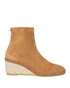 Ferragamo Woman Ankle Boots Camel Size 10.5 Calfskin In Beige
