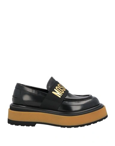Moschino Man Loafers Black Size 13 Soft Leather