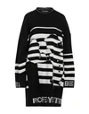 Iceberg Woman Short Dress Black Size S Wool, Polyamide, Viscose, Polyester, Nylon In Black