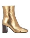Bibi Lou Woman Ankle Boots Gold Size 11 Soft Leather In Gold