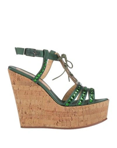 Alessandro Dell'acqua Woman Mules & Clogs Emerald Green Size 10 Textile Fibers