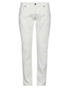 Messagerie Man Jeans White Size 36 Cotton, Elastane