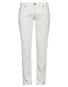 Messagerie Man Jeans White Size 31 Cotton, Elastane In White