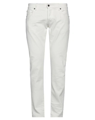 Messagerie Man Jeans White Size 31 Cotton, Elastane