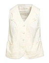 CAPALBIO CAPALBIO WOMAN VEST CREAM SIZE 6 VISCOSE, LINEN