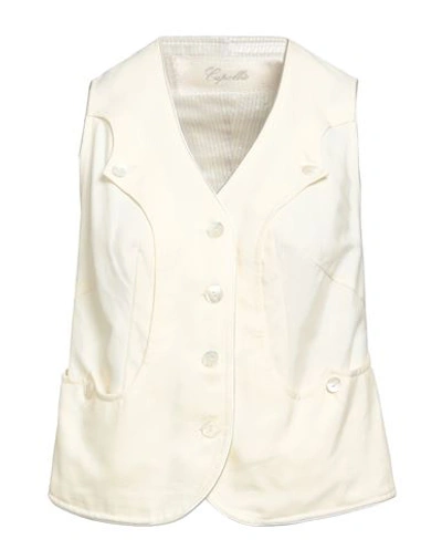 Capalbio Woman Vest Cream Size 6 Viscose, Linen In White