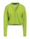 Federica Tosi Woman Cardigan Acid Green Size 6 Wool, Cashmere, Polyamide