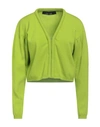 Federica Tosi Woman Cardigan Lime Green Size 6 Wool, Cashmere, Polyamide In Green