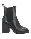 Baldinini Woman Ankle Boots Black Size 11 Calfskin In Black