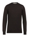 Cruciani Man Sweater Chocolate Brown Size 42 Wool, Silk, Cashmere In Brown