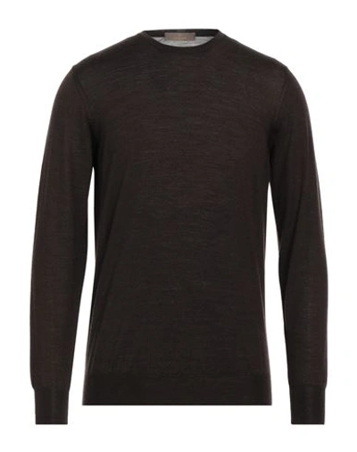 Cruciani Man Sweater Chocolate Brown Size 42 Wool, Silk, Cashmere