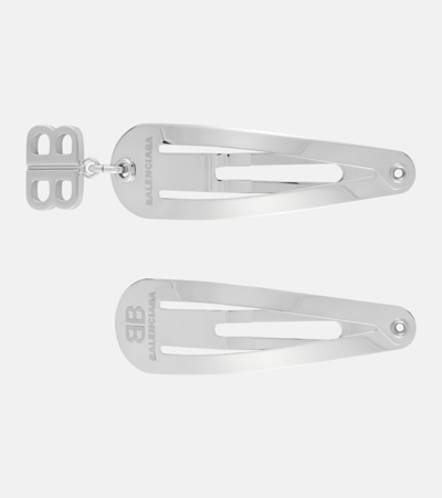 Balenciaga Set Aus 2 Haarspangen In Silver