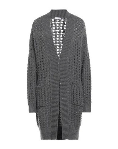 Brunello Cucinelli Woman Cardigan Grey Size Xs Cashmere, Silk, Polyamide