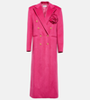 Giuseppe Di Morabito Floral-appliqué Double-breasted Coat In Pink