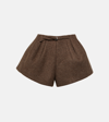 Jacquemus Le Short Boule Felt Raglan Belted Shorts In Dark Brown