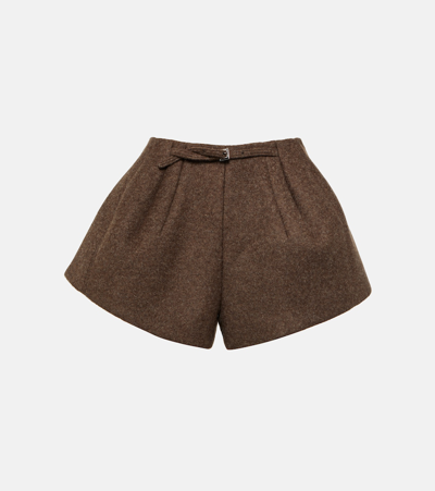 Jacquemus Le Short Boule Felt Raglan Belted Shorts In Brown