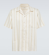 COMMAS 条纹亚麻与棉质保龄球衬衫