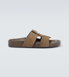 Christian Louboutin Mens Sierra Dhabubizz Logo-embossed Leather Sandals In Brown