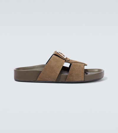 Christian Louboutin Mens Sierra Dhabubizz Logo-embossed Leather Sandals In Beige