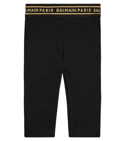 Balmain Baby Leggings Aus Einem Wollgemisch In Black