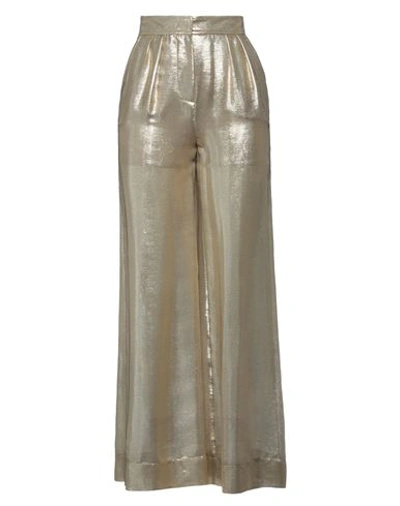 Alberta Ferretti Woman Pants Gold Size 6 Silk, Polyamide, Polyester In Gold
